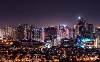 A city landsacpe at night