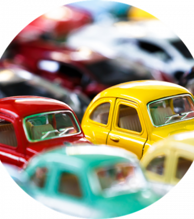 Colourful miniature cars