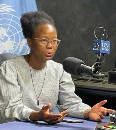© Paulina Kubiak Greer Nneka Henry, Head of the UN Road Safety Fund speaks to Diedra Sealey, a HOPE Fellow in the Office of the President of the General Assembly.